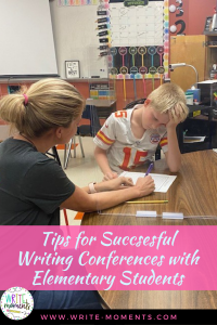 writing conference with elementary students