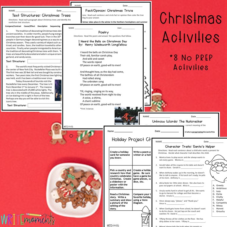 christmas activities for upper elementary