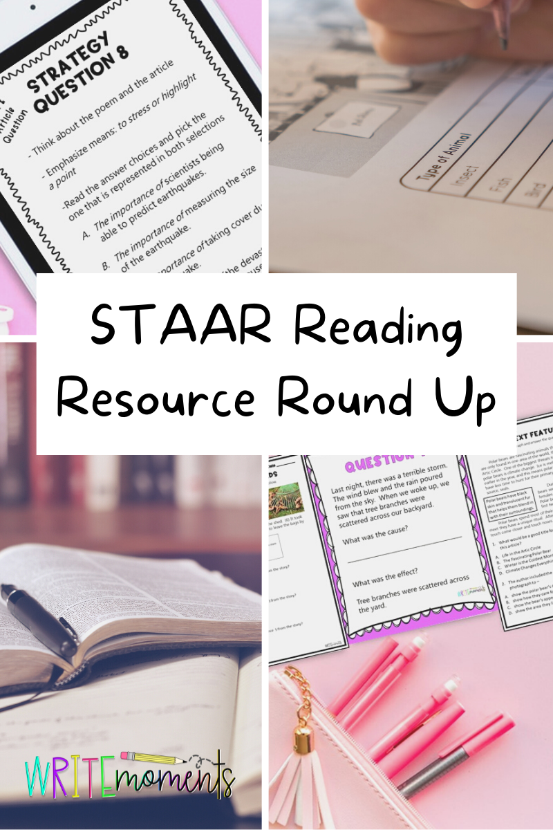 STAAR Reading Resource Round Up Write Moments