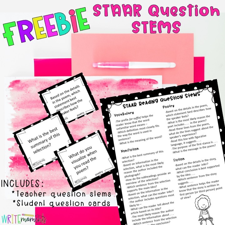 FREE STAAR READING question stems